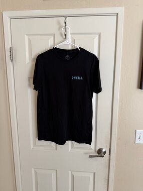 O'Neill Black Short Sleeve Tee with Light Blue Logo